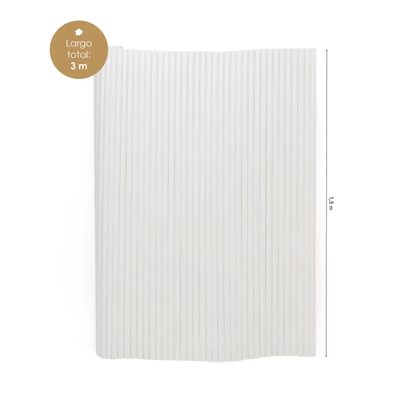 VALLA DE OCULTACIÓN MEDIA CAÑA PVC BLANCA 900gr/m² 1,5X3M