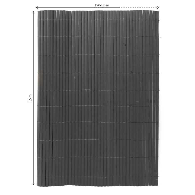 VALLA DE OCULTACIÓN MEDIA CAÑA PVC NEGRA 900gr/m² 1,5X3M