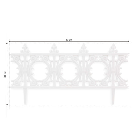 Set de 4 vallas de jardín 31 x 60 cm - Blanco