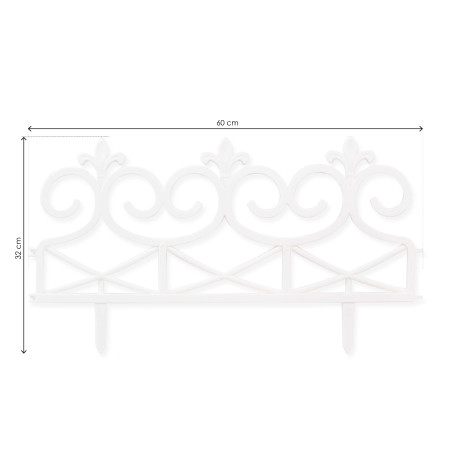 Set de 4 vallas de jardín 32 x 60 cm - Blanco