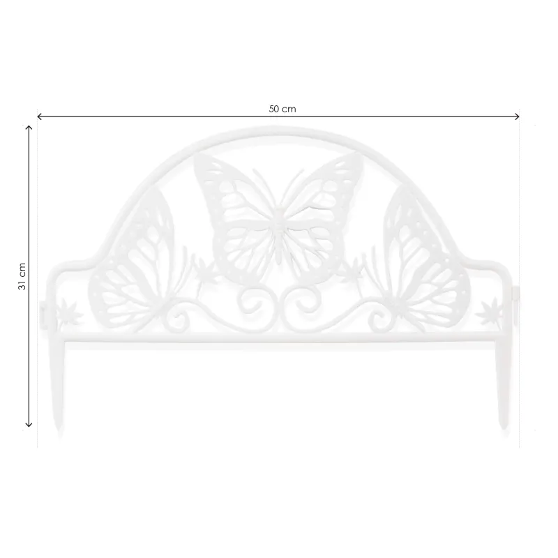 Set de 4 Vallas de Plástico para Jardín de 31x50 cm - 2 Colores