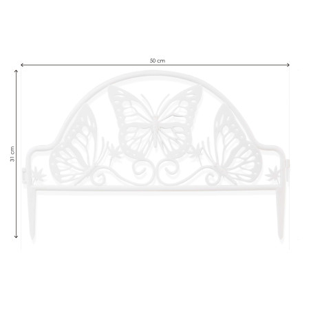 Set de 4 vallas de jardín 31 x 50 cm - Blanco