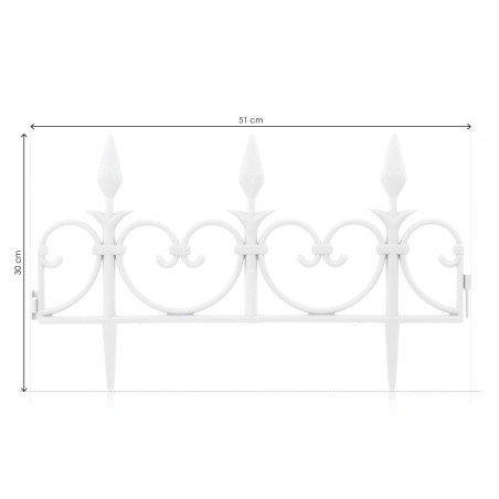 Set de 4 vallas de jardín 30 x 51 cm - Blanco