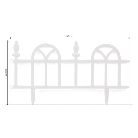 Set de 4 vallas de jardín 32 x 60 cm - Blanco