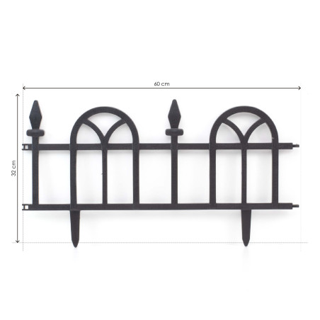 Set de 4 vallas de jardín 32 x 60 cm - Negro