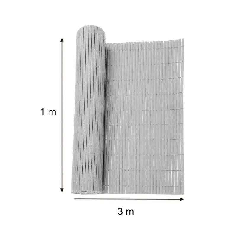 VALLA DE OCULTACIÓN PVC DOBLE CARA GRIS 1000gr/m² 1X3M