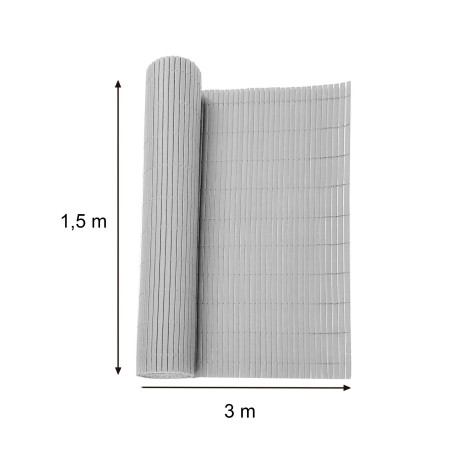 VALLA DE OCULTACIÓN PVC DOBLE CARA GRIS 1000gr/m² 1,5X3M