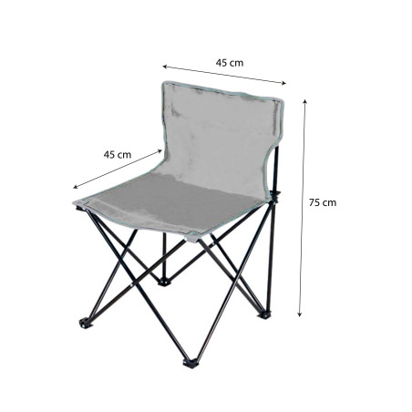 Silla de camping plegable gris