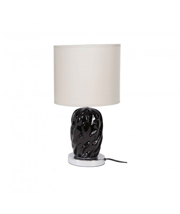 Lámpara para mesa con base de cerámica y metal - Negro
