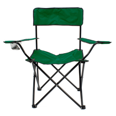 Silla de camping plegable con reposabrazos - Verde