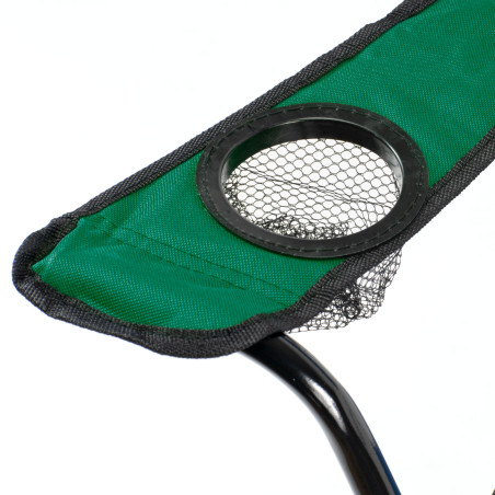 Silla de camping plegable con reposabrazos - Verde