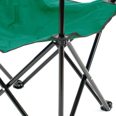 Silla de camping plegable con reposabrazos - Verde