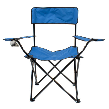 Silla de camping plegable con reposabrazos - Azul