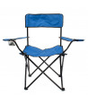 Silla de camping plegable con reposabrazos - Azul