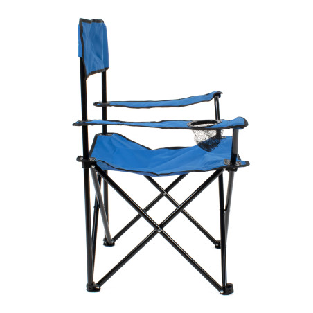 Silla de camping plegable con reposabrazos - Azul