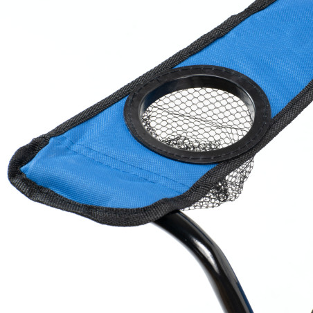 Silla de camping plegable con reposabrazos - Azul