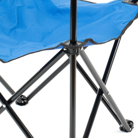 Silla de camping plegable con reposabrazos - Azul