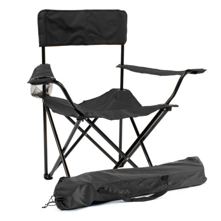 SILLA CAMPING PLEGABLE NEGRA 50X81X80