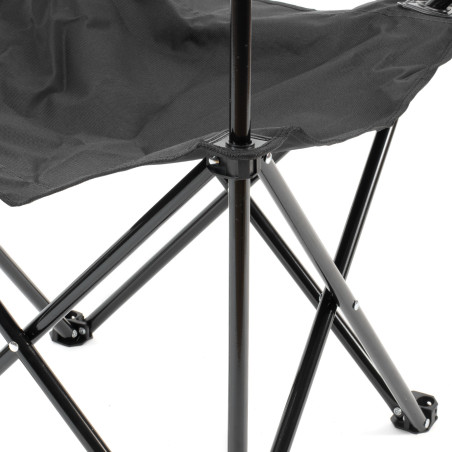 SILLA CAMPING PLEGABLE NEGRA 50X81X80