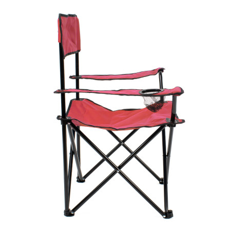 Silla de camping plegable con reposabrazos - Rojo