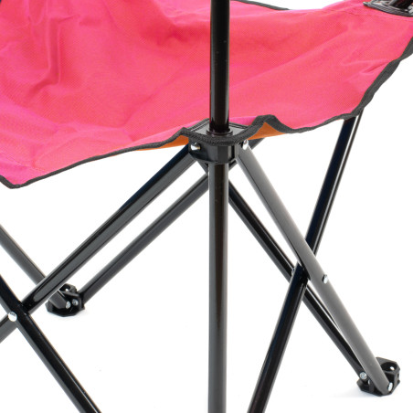 Silla de camping plegable con reposabrazos - Rojo