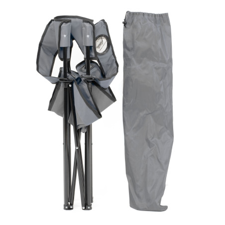 Silla de camping plegable con reposabrazos - Gris