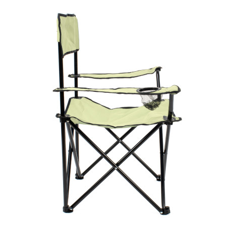 Silla de camping plegable con reposabrazos - Crema