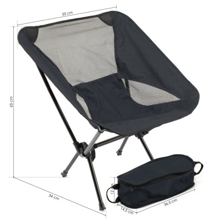 Silla de camping plegable - Negro