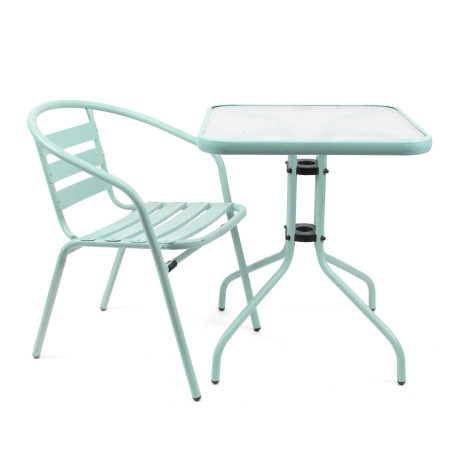 Silla de aluminio verde menta