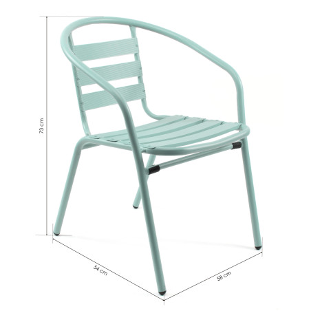 Silla de aluminio verde menta