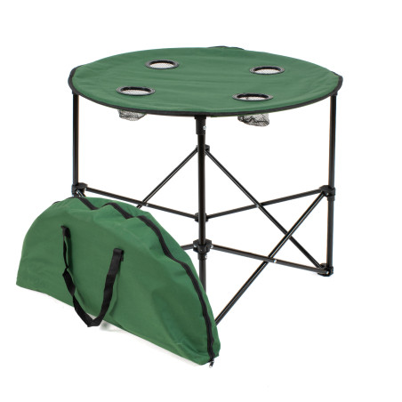 Mesa redonda de camping plegable - Verde