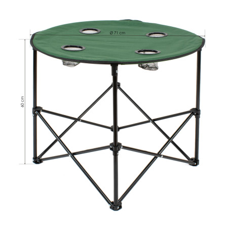 Mesa redonda de camping plegable - Verde