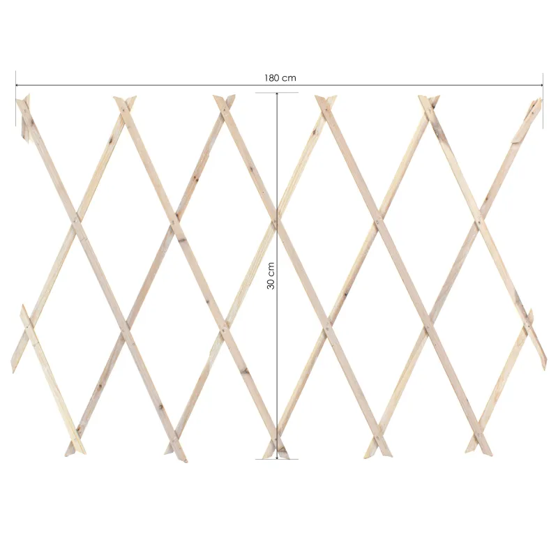 Celosía Extensible de Madera Decapada para Jardín de 180x30 cm