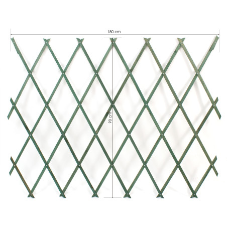 Celosía extensible de madera para jardín 180x90 cm - Verde