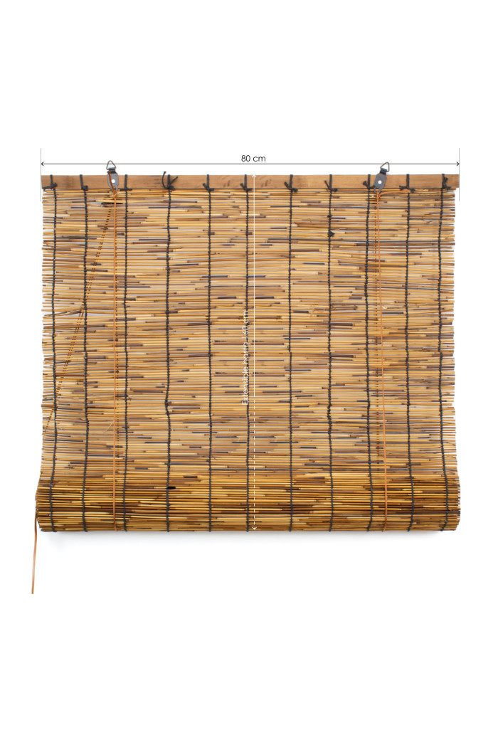 Persiana enrollable de bambú (80 x 160 cm) - Marrón