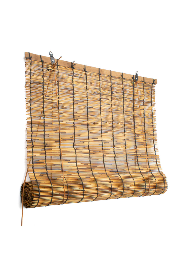 Persiana enrollable de bambú (80 x 160 cm) - Marrón