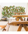 Celosía extensible de madera con hojas para jardín 100x30 cm