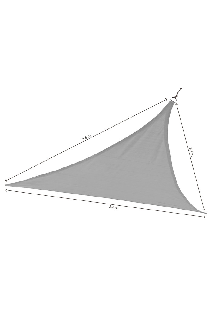 TOLDO VELA TRIANGULAR GRIS 3,6X3,6X3,6m