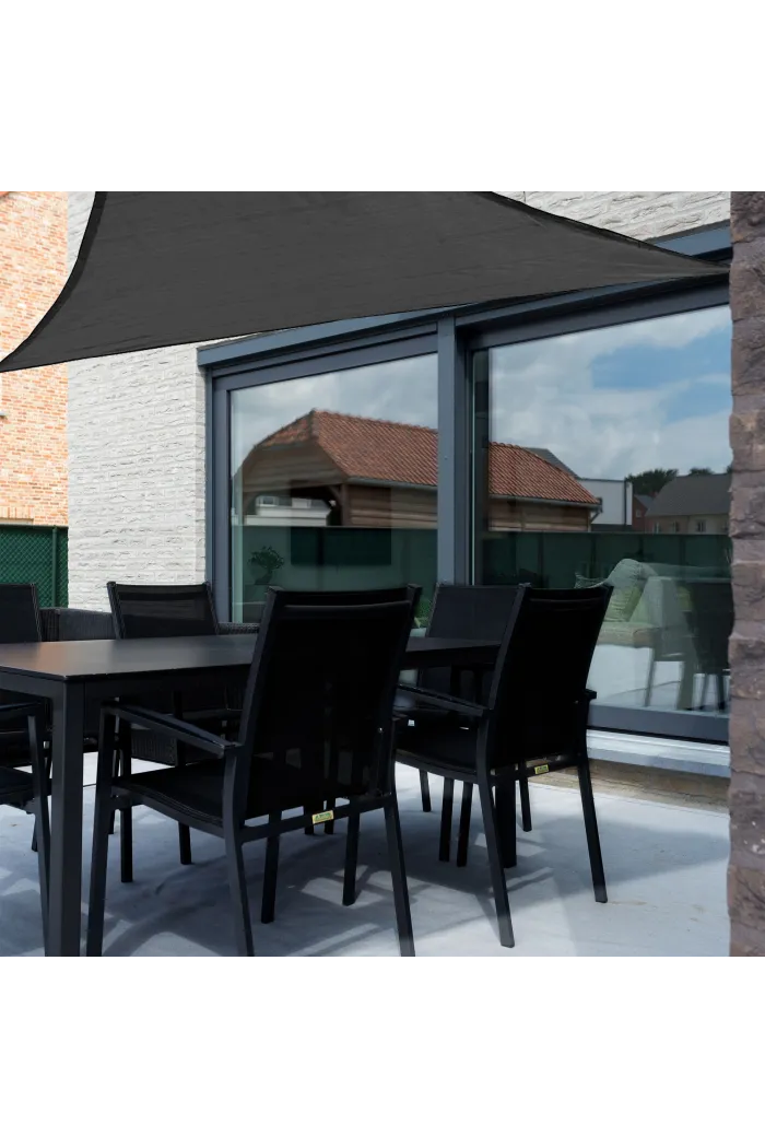 TOLDO VELA TRIANGULAR NEGRO 3,6X3,6X3,6M