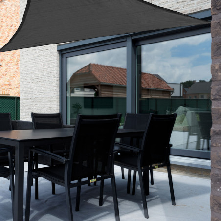 TOLDO VELA TRIANGULAR NEGRO 5X5X5M