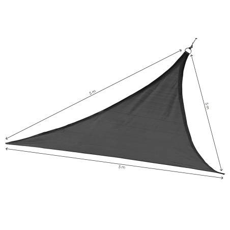 TOLDO VELA TRIANGULAR NEGRO 5X5X5M