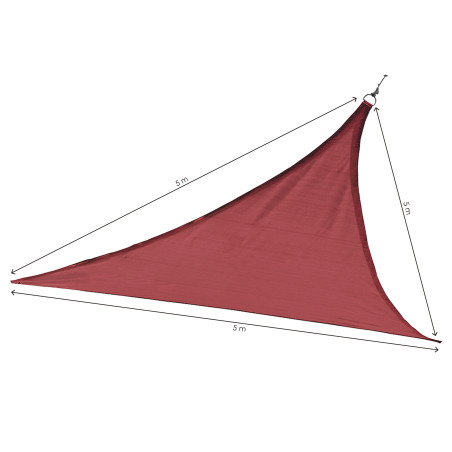 TOLDO VELA TRIANGULAR GRANATE 5X5X5M