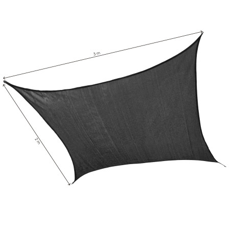 TOLDO VELA RECTANGULAR NEGRO 2X3M