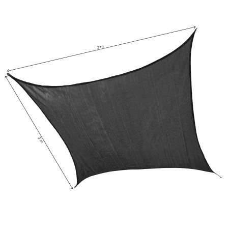 TOLDO VELA CUADRADO NEGRO 3X3M