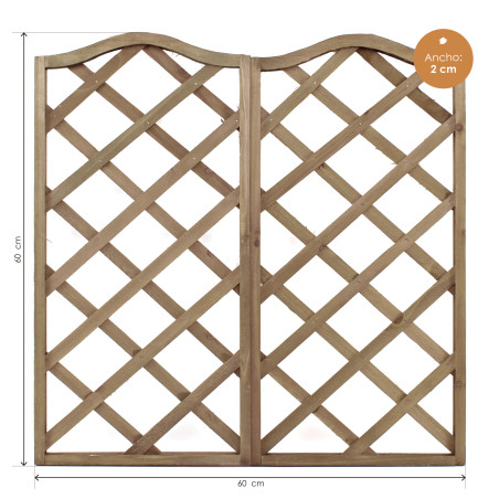 Panel de celosía doble de madera - Oscuro