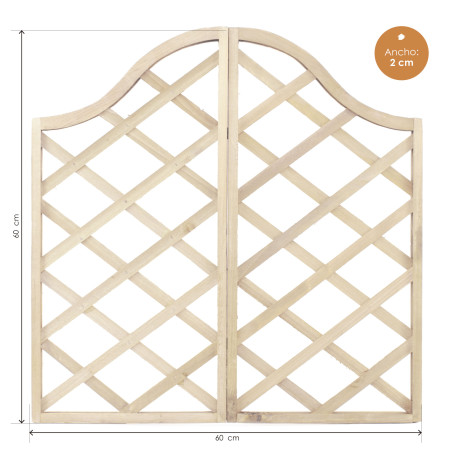 Panel de celosía doble de madera - Natural