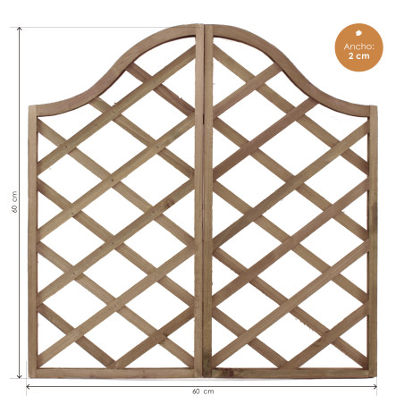 Panel de celosía doble de madera - Oscuro