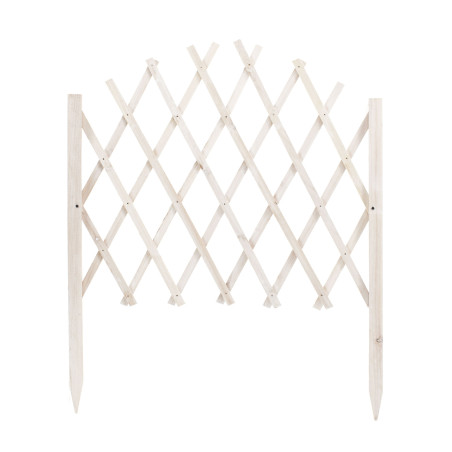 Celosía extensible de madera para jardín 117x65 cm - Blanco