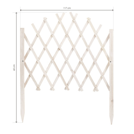 Celosía extensible de madera para jardín 117x65 cm - Blanco