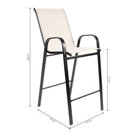 Silla alta para barra - Blanco Crudo